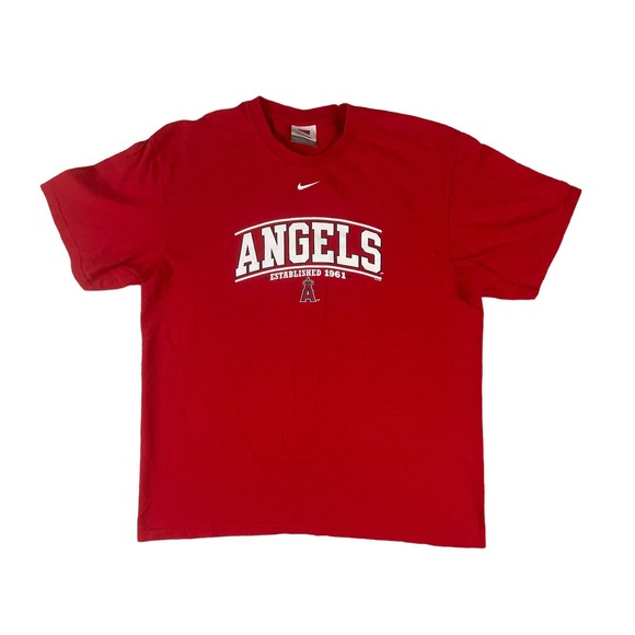 VTG Nike Ángels T-Shirt‎ Short Sleeve Size L Red - Picture 1 of 7